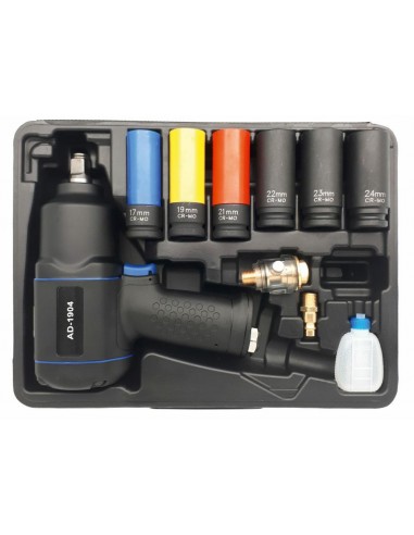 ADLER KLUCZ UDAROWY PNEUMATYCZNY 1/2" 1490Nm + NASADKI