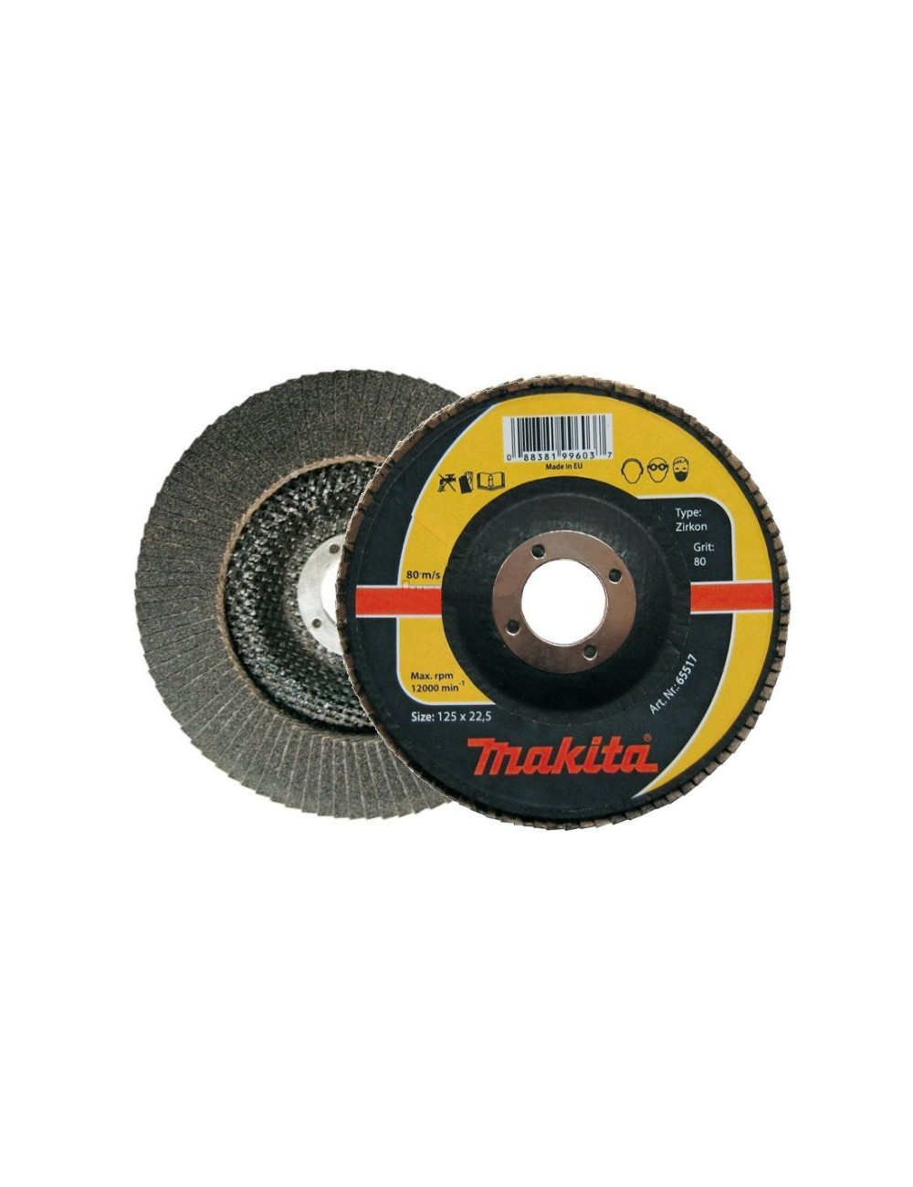 MAKITA ŚCIERNICA LISTKOWA ZIRKON 125x22,23mm P 40 METAL, STAL NIERDZEWNA