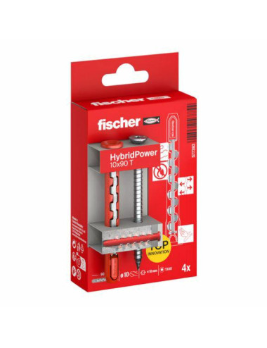FISCHER KOŁEK HYBRIDPOWER 10x90 4szt. BLISTER TORX OGNIOODPORNY