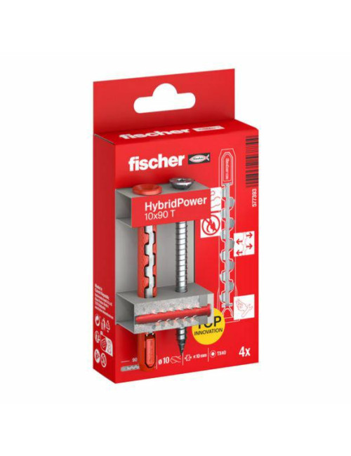 FISCHER KOŁEK HYBRIDPOWER 10x90 4szt. BLISTER TORX OGNIOODPORNY