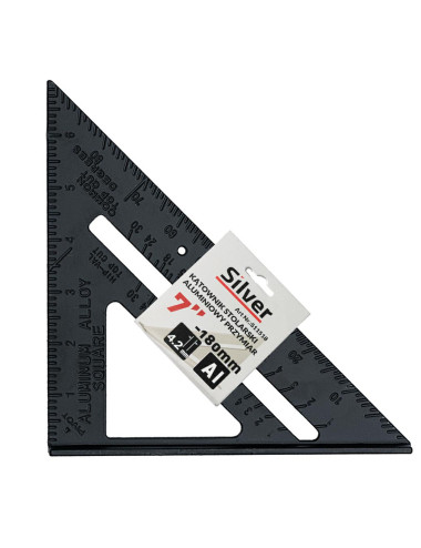 KĄTOWNIK STOLARSKI ALUMINIOWY PRZYMIAR 7" SILVER