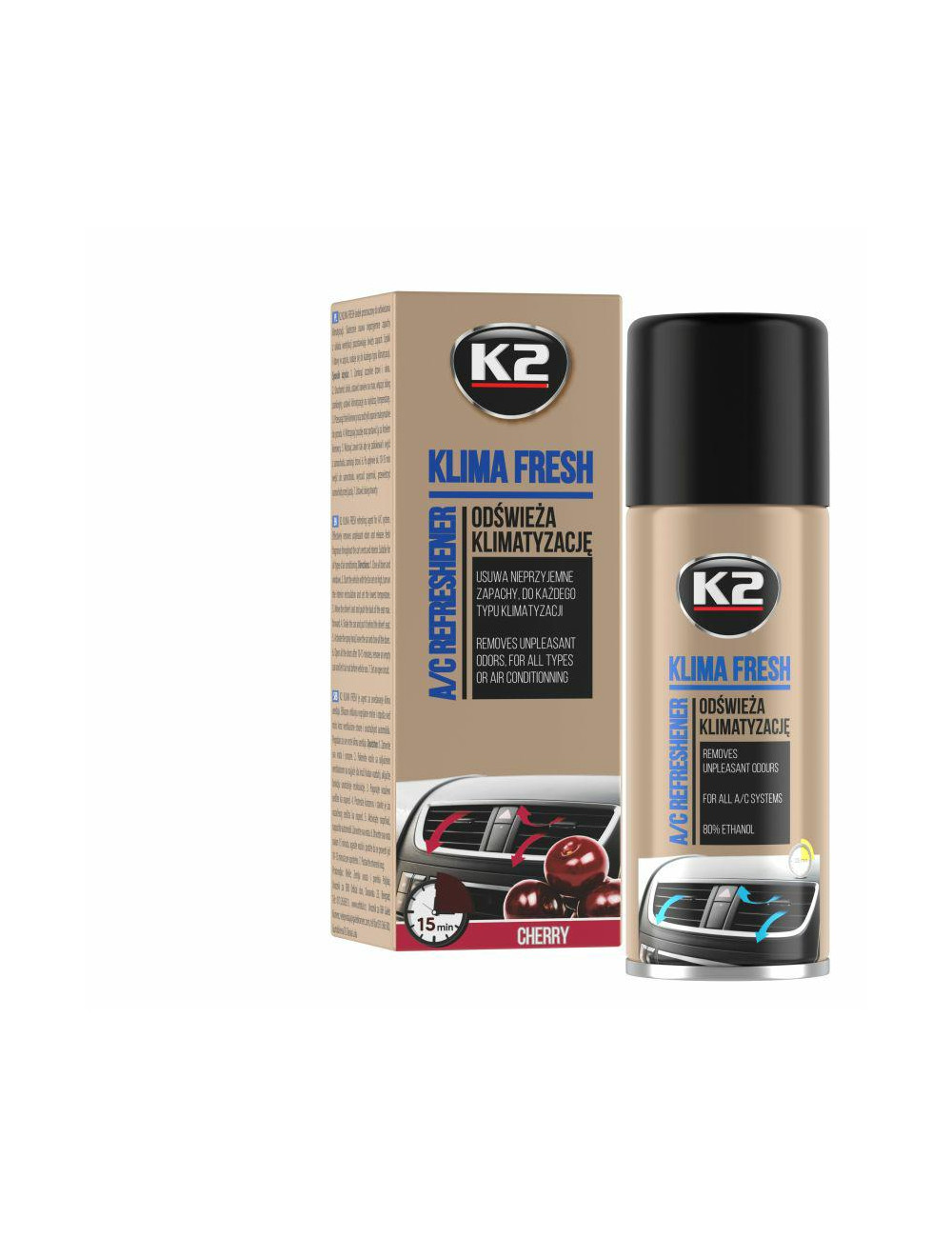 K2 ODŚWIEŻACZ KLIMA FRESH CHERRY 150 ML