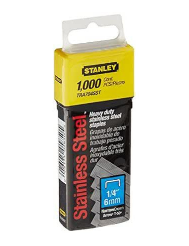 STANLEY ZSZYWKI G 10mm 1000 WYTRZYMAŁE, STAL NIERDZEWNA