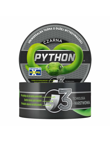 TAŚMA UNIWERSALNA PYTHON 48mm x 9m CZARNA