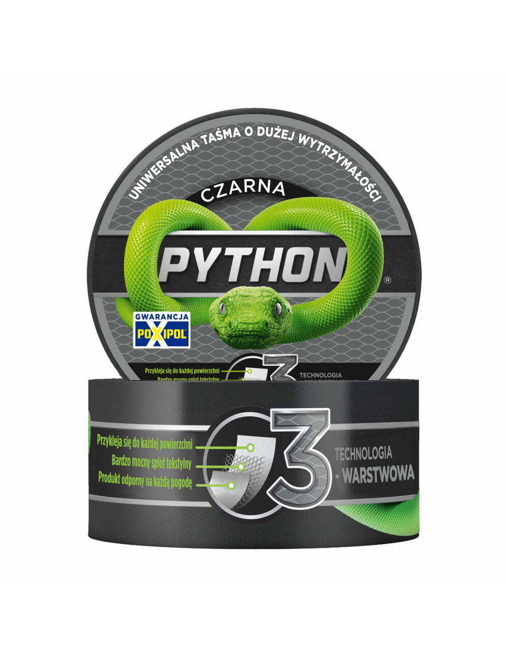 TAŚMA UNIWERSALNA PYTHON 48mm x 9m CZARNA
