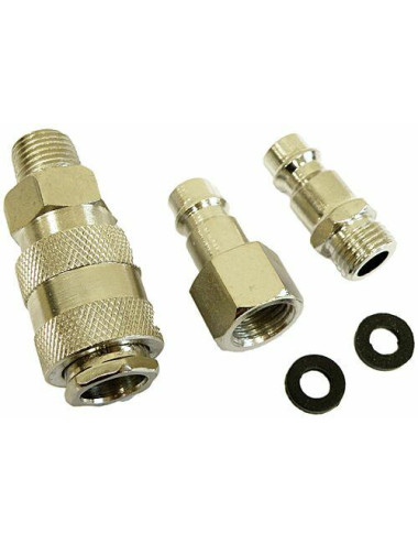 ZESTAW SZYBKOZŁĄCZEK PNEUMATYCZNYCH 1/4" 3szt. SILVER