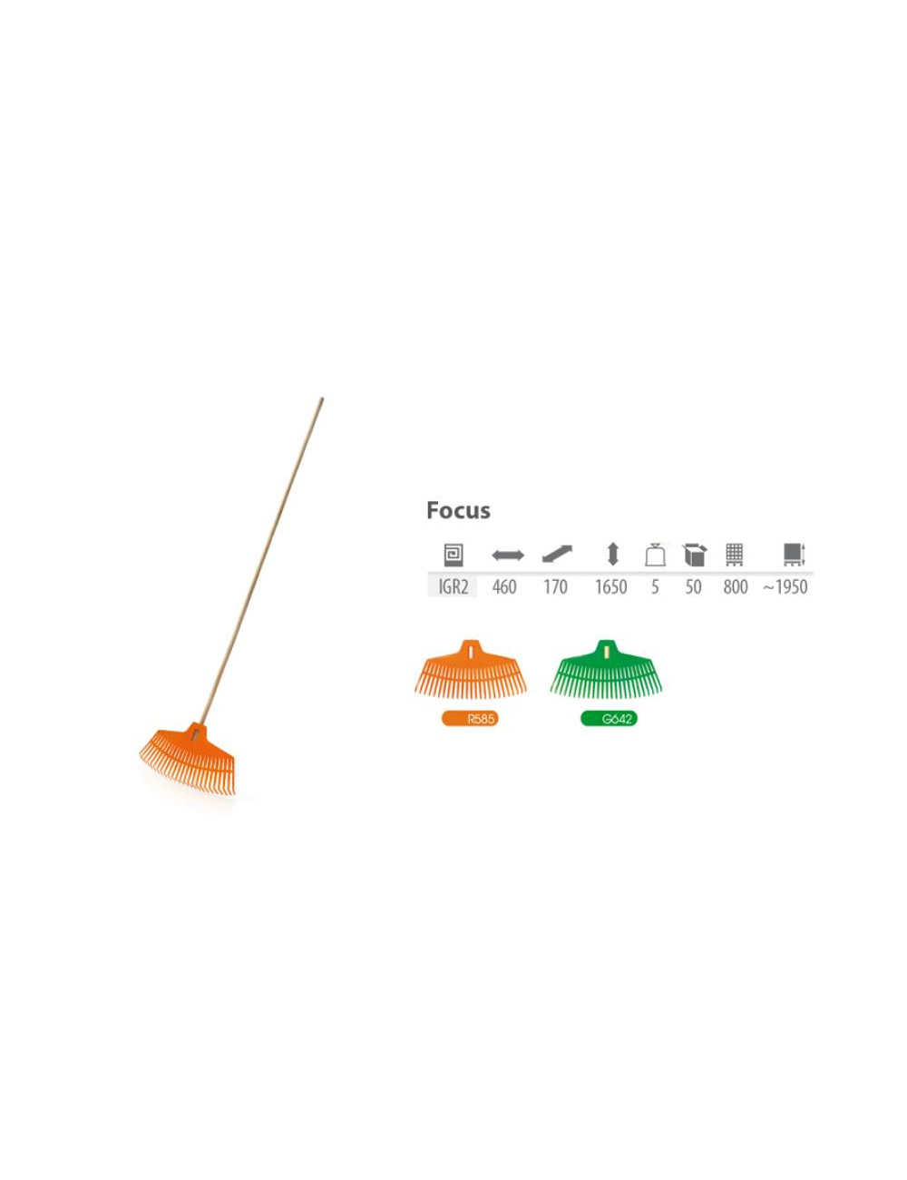 PP.GRABIE DO LIŚCI PLASTIK FOCUS POMARAŃCZOWE