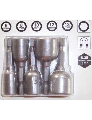 MAKITA ZESTAW NASADEK MAGNETYCZNYCH 5szt. 6, 8, 10, 12, 13 mm