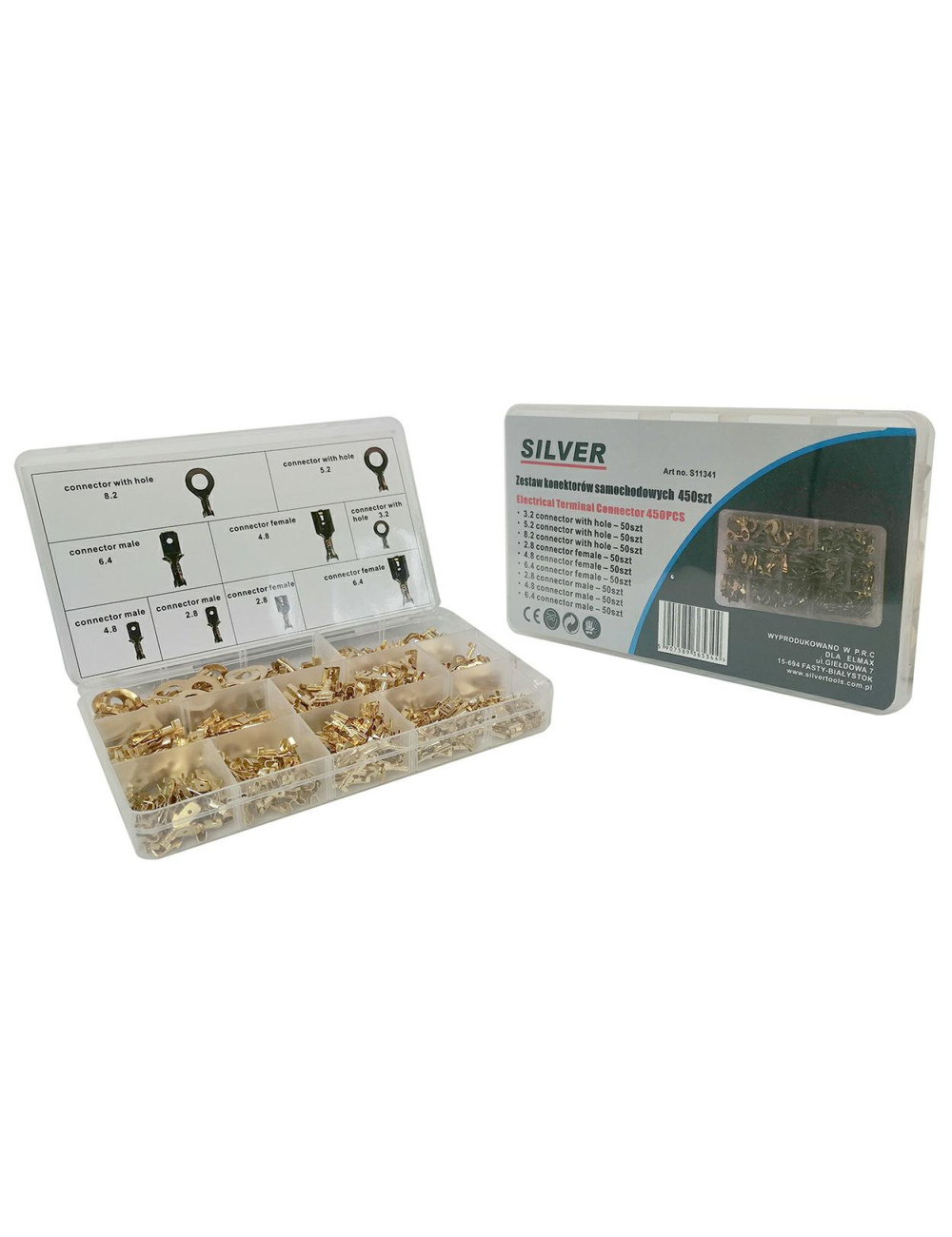 ZESTAW KONEKTORÓW SAMOCHODOWYCH 450szt. SILVER