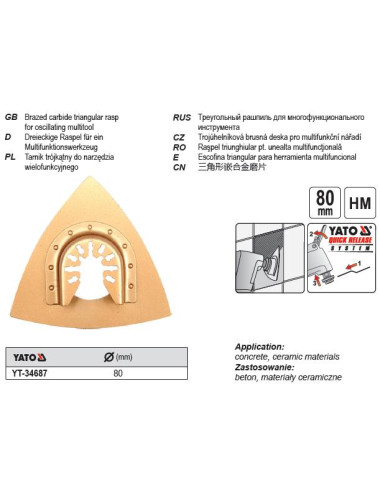 YATO TARNIK TRÓJKĄTNY DO NARZ.WIELOFU.