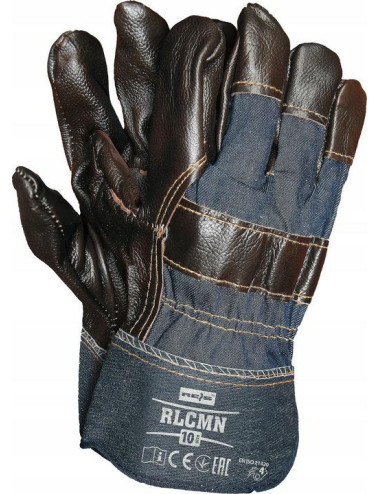 RĘKAWICE ROBOCZE SKÓRZANE ROZ-10 WZMACNIANE SKÓRĄ BYDLĘCĄ