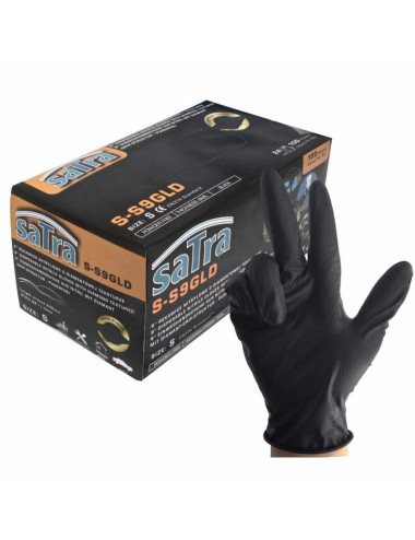 SATRA RĘKAWICE NITRYLOWE CZARNE roz.XL 100szt.