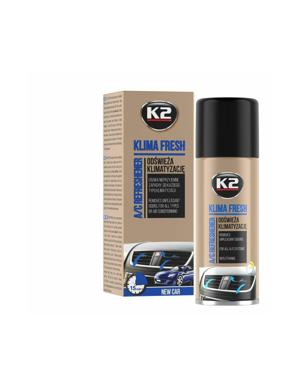 K2 ODŚWIEŻACZ KLIMA FRESH NEW CAR 150 ML