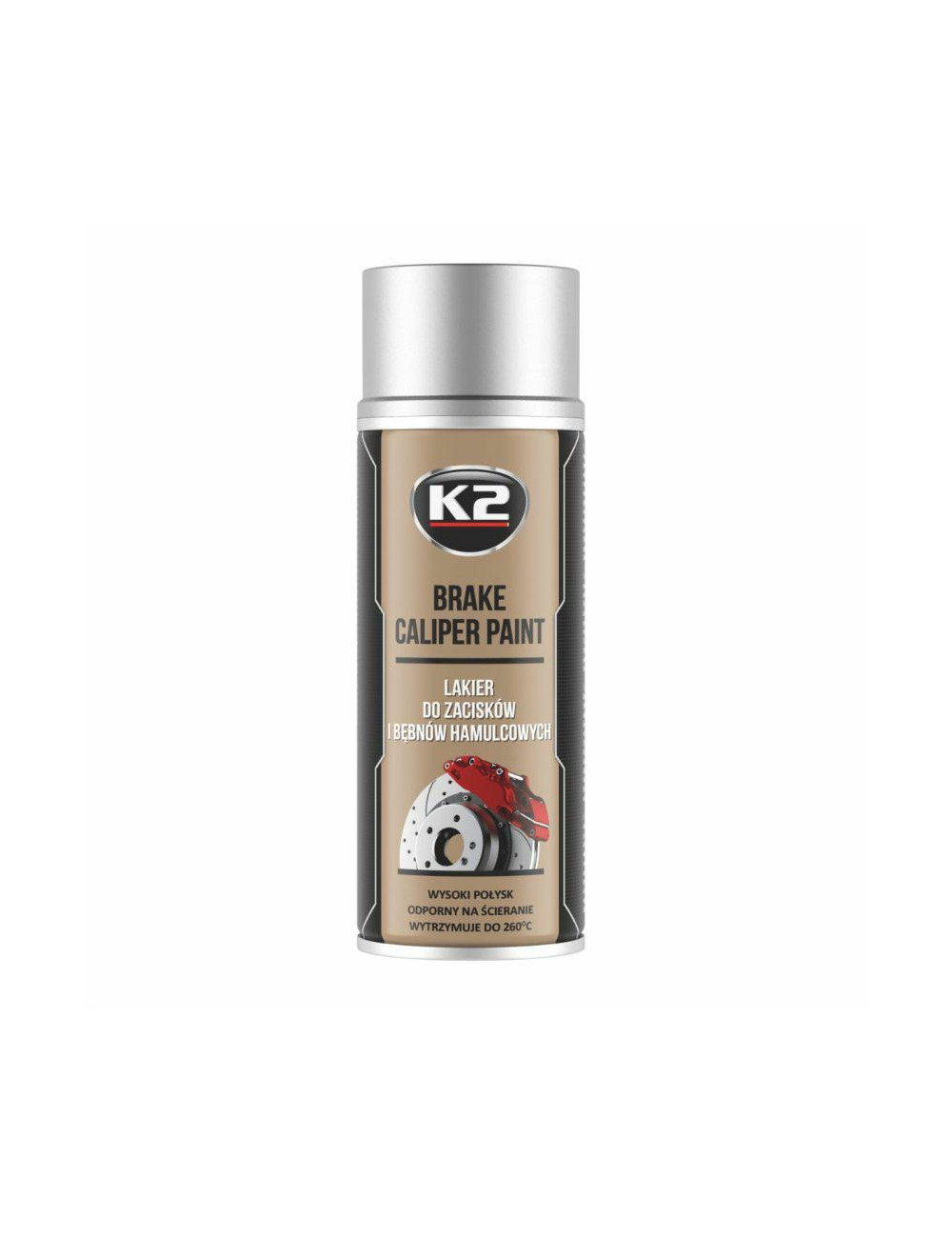 K2 LAKIER BRAKE CALIPER SPRAY- SREBRNY 400ml