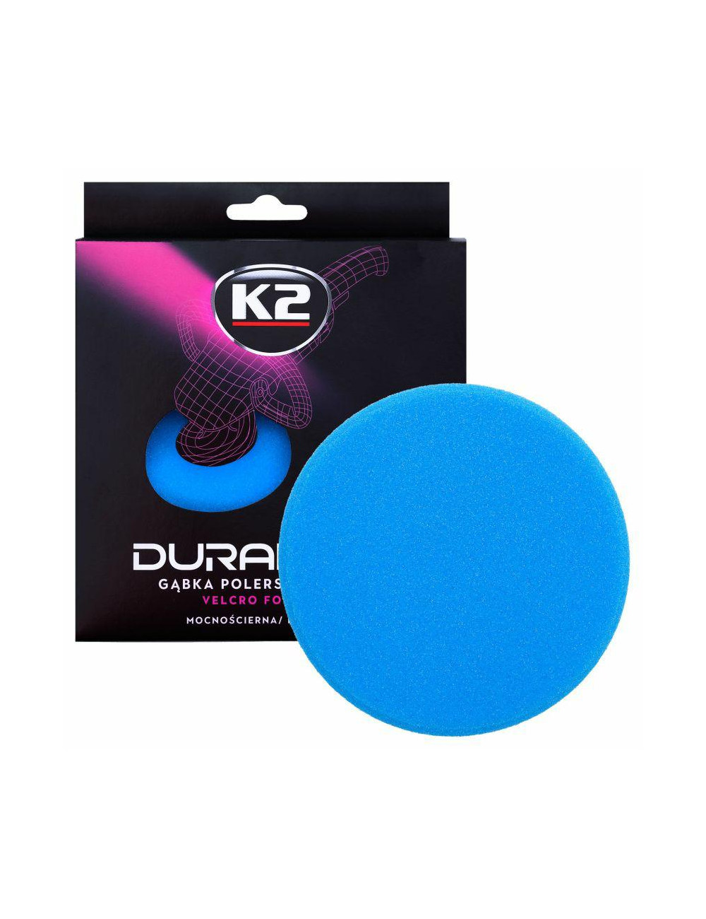 K2 GĄBKA MOCNOŚCIERNA SUPERTRWARDA DURAFLEX - NIEBIESKA GĄBKA POLERSKA NA RZEP