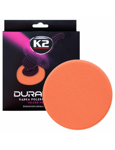 K2 GĄBKA ŚREDNIOŚCIERNA, TWARDA. DURAFLEX - POMARAŃCZOWA GĄBKA POLERSKA NA RZEP