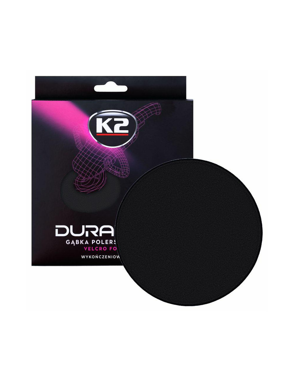 K2 GĄBKA WYKOŃCZENIOWA, MIĘKKA. DURAFLEX - CZARNA GĄBKA NA RZEP