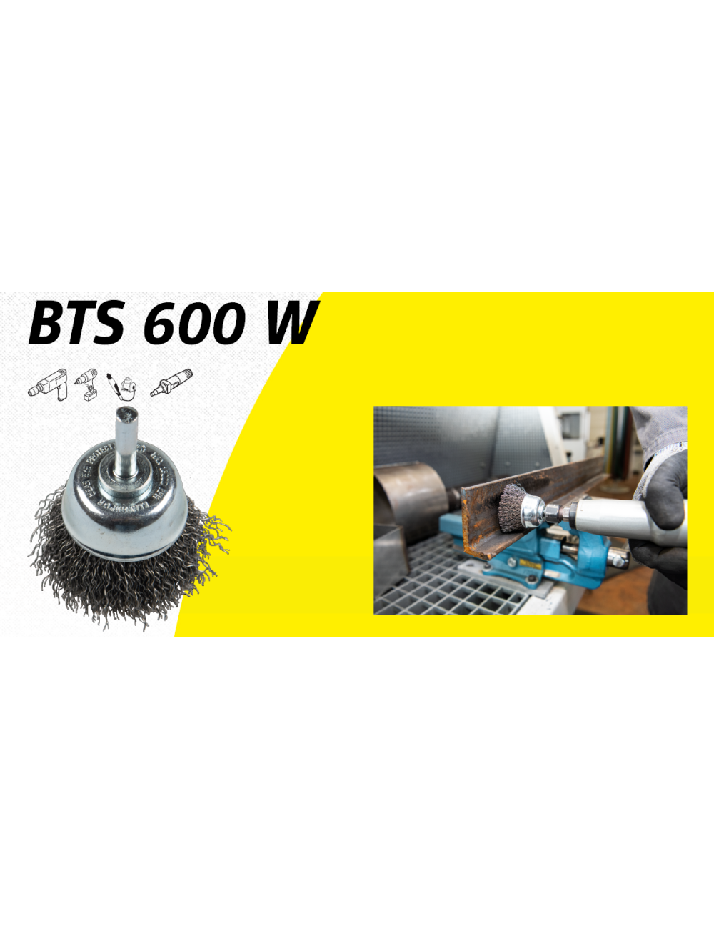 KLINGSPOR SZCZOTKA GARNKOWA 50mm TRZPIEŃ BTS600W DRUT FALISTY NIERDZEWNY