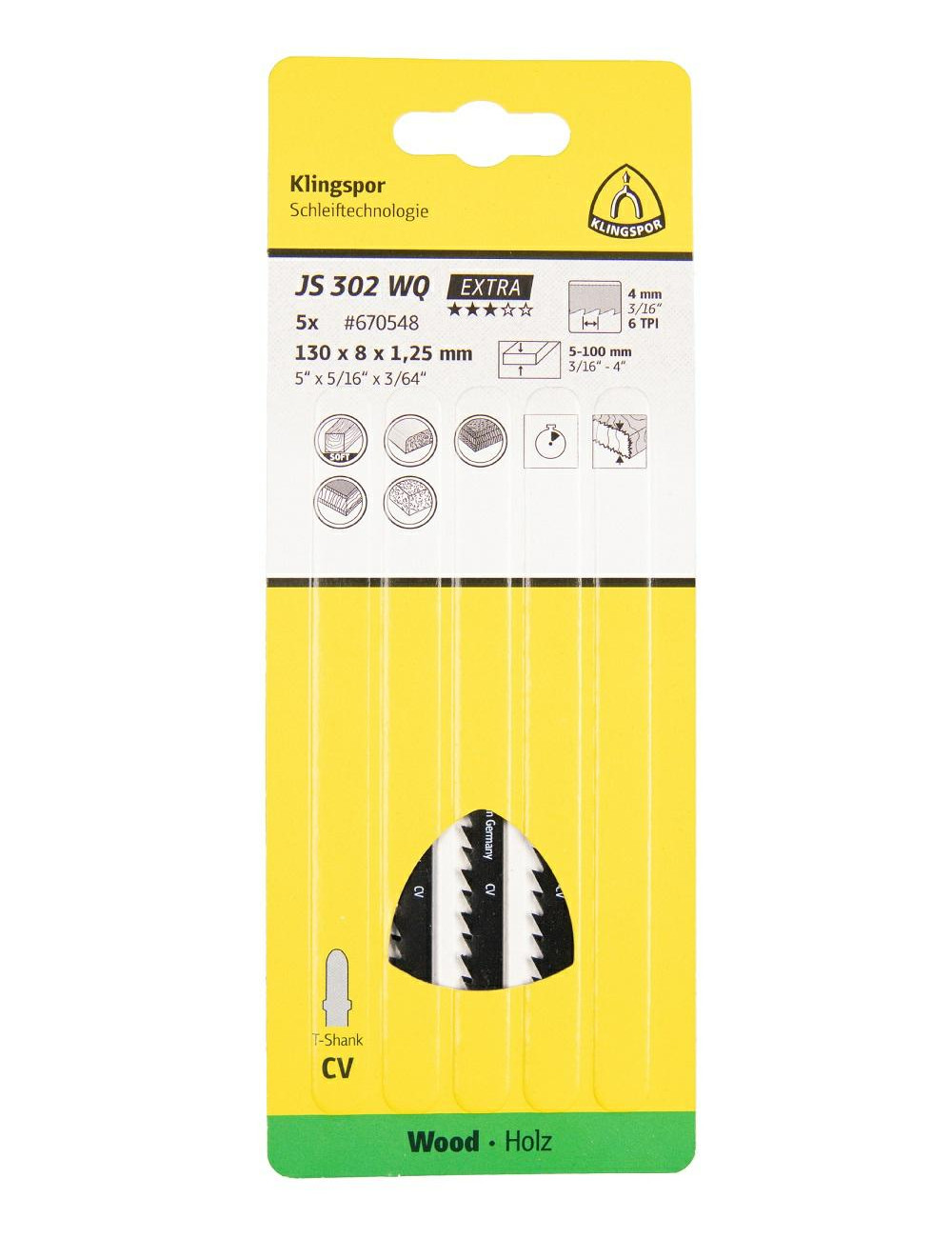 KLINGSPOR BRZESZCZOT DO WYRZYNARKI 100x8x1,25mm JS 302 WQ 5szt.