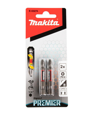 MAKITA KOŃCÓWKA WKRĘTAKOWA PH2-50mm 2szt. IMPACT PREMIER