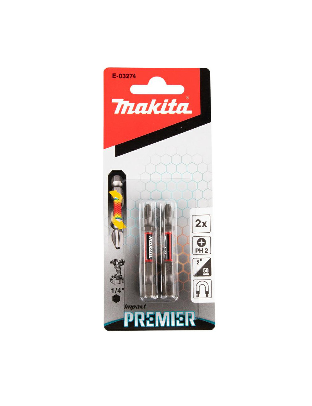 MAKITA KOŃCÓWKA WKRĘTAKOWA PH2-50mm 2szt. IMPACT PREMIER