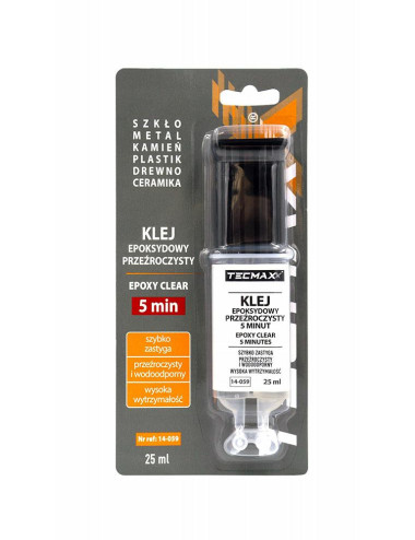 TECMAXX KLEJ EPOKSYDOWY PRZEŹROCZYSTY 5 MINUT - STRZYKAWKA 25ml
