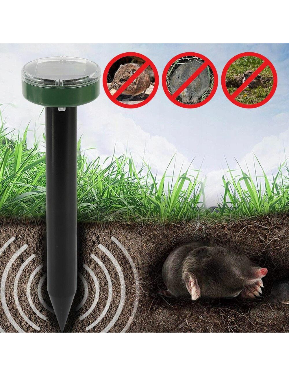 VOLTENO LAMPKA SOLARNA ODSTRASZACZ ANTY GRYZOŃ KRET MINI