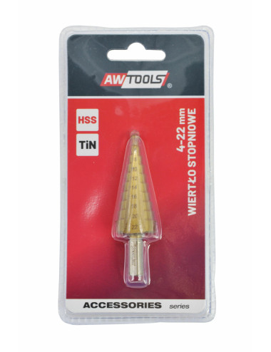 AWTOOLS WIERTŁO STOPNIOWE HSS-TIN / 4-22mm