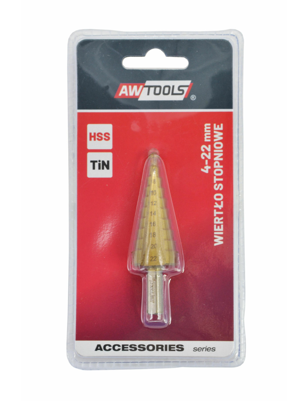 AWTOOLS WIERTŁO STOPNIOWE HSS-TIN / 4-22mm