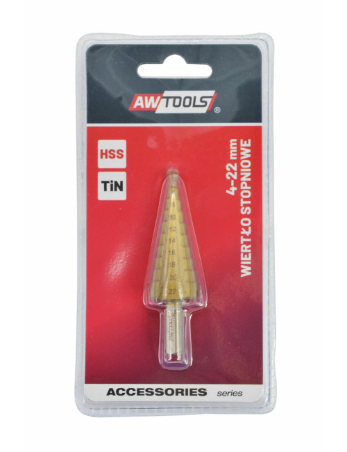 AWTOOLS WIERTŁO STOPNIOWE HSS-TIN / 4-22mm