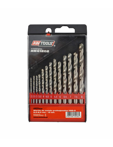 AWTOOLS WIERTŁO METAL BIAŁE KPL. 13szt./2- 8mm/