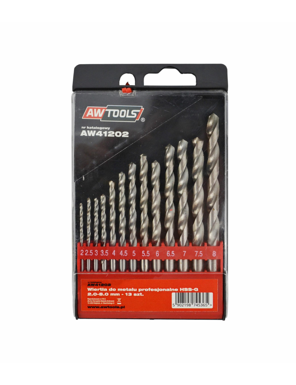 AWTOOLS WIERTŁO METAL BIAŁE KPL. 13szt./2- 8mm/