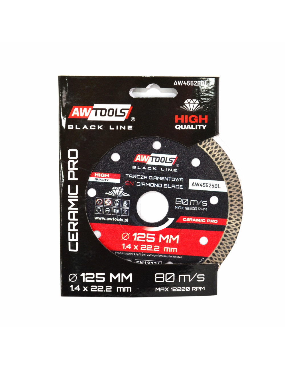 AWTOOLS TARCZA DIAMENTOWA GR.125x22,2 / PEŁNA CERAMIC PRO BLACK LINE