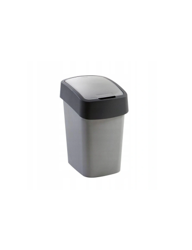 CURVER KOSZ NA ŚMIECI "FLIP BIN" 10L /SREBRNY/ GRAFITOWY