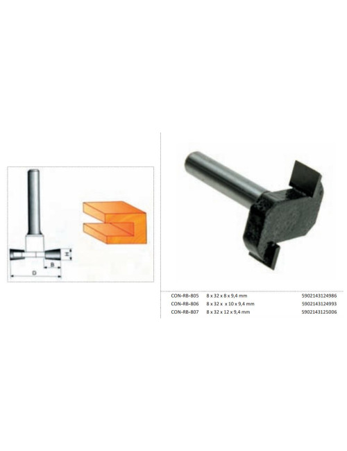 CONDOR FREZ DO DREWNA 8x32x10x9,4mm 806. DO ROWKÓW, BEZ ŁOŻYSKA.