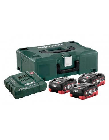 METABO ZESTAW AKUMULATORÓW 3 x 5.5Ah LIHD + ŁADOWARKA ASC 30-36 V + WALIZKA METALOC