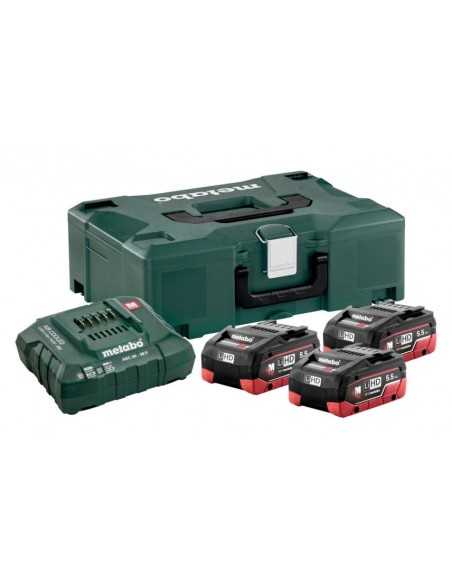 METABO ZESTAW AKUMULATORÓW 3 x 5.5Ah LIHD + ŁADOWARKA ASC 30-36 V + WALIZKA METALOC