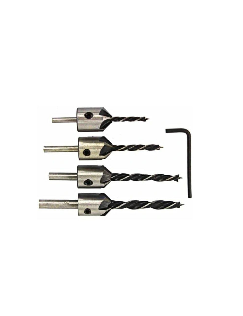 WIERTŁA DO DREWNA Z POGŁĘBIACZEM 3-6mm 5szt. SILVER