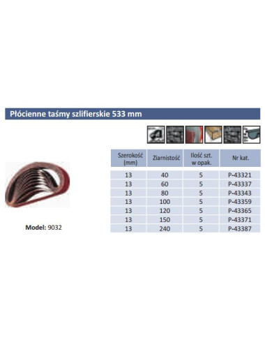 MAKITA PASY BEZK. 13* 533 gr. 80 5szt. 9032