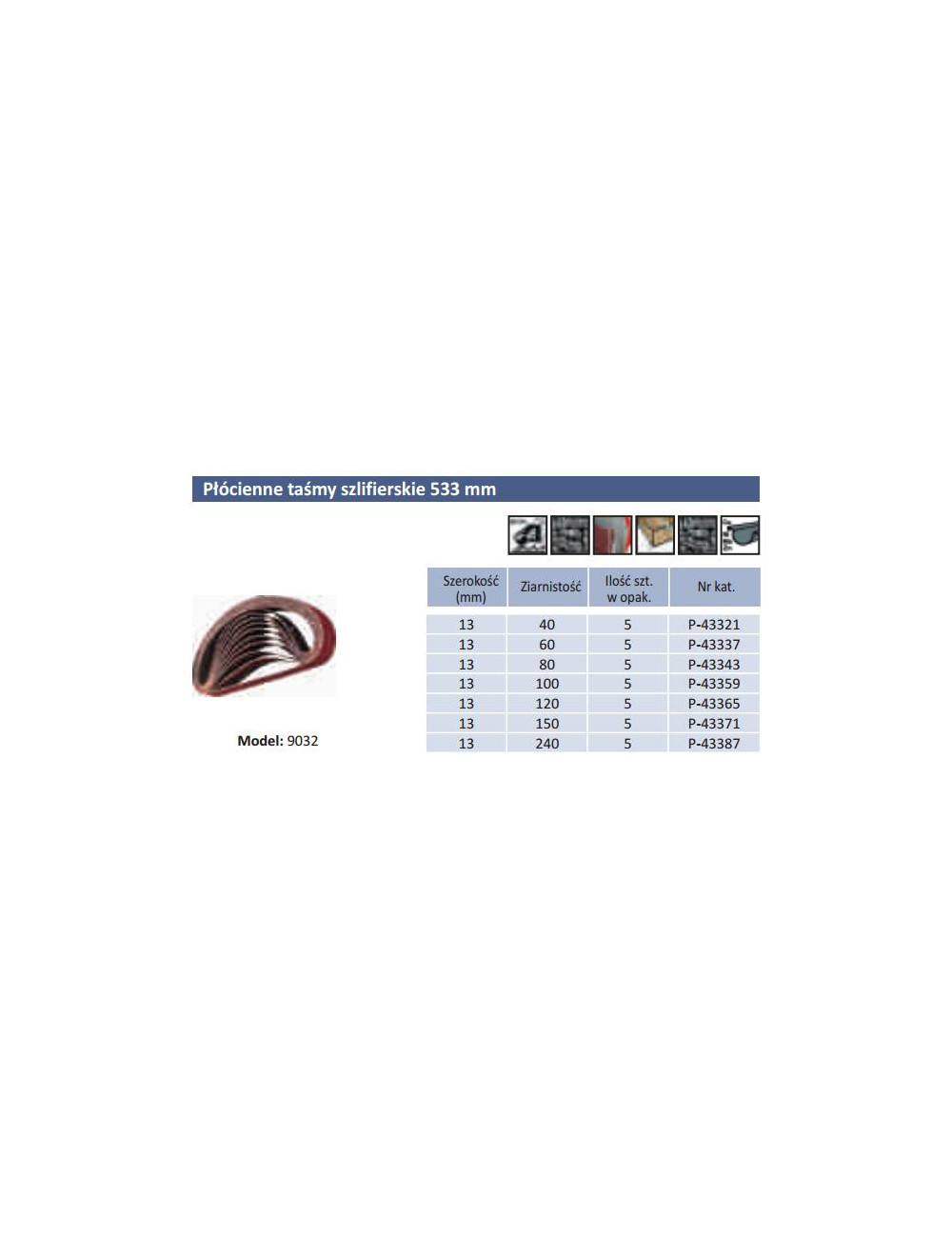 MAKITA PASY BEZK. 13* 533 gr. 80 5szt. 9032