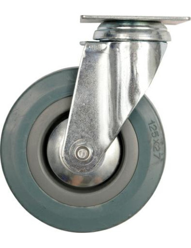 VOREL KOŁO SKRĘTNE SZARA GUMA 100mm