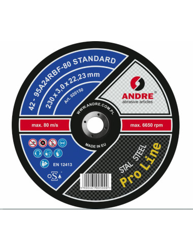 ANDRE TARCZA DO METALU 230 x 3,0mm STANDARD PRO LINE 95A24RBF