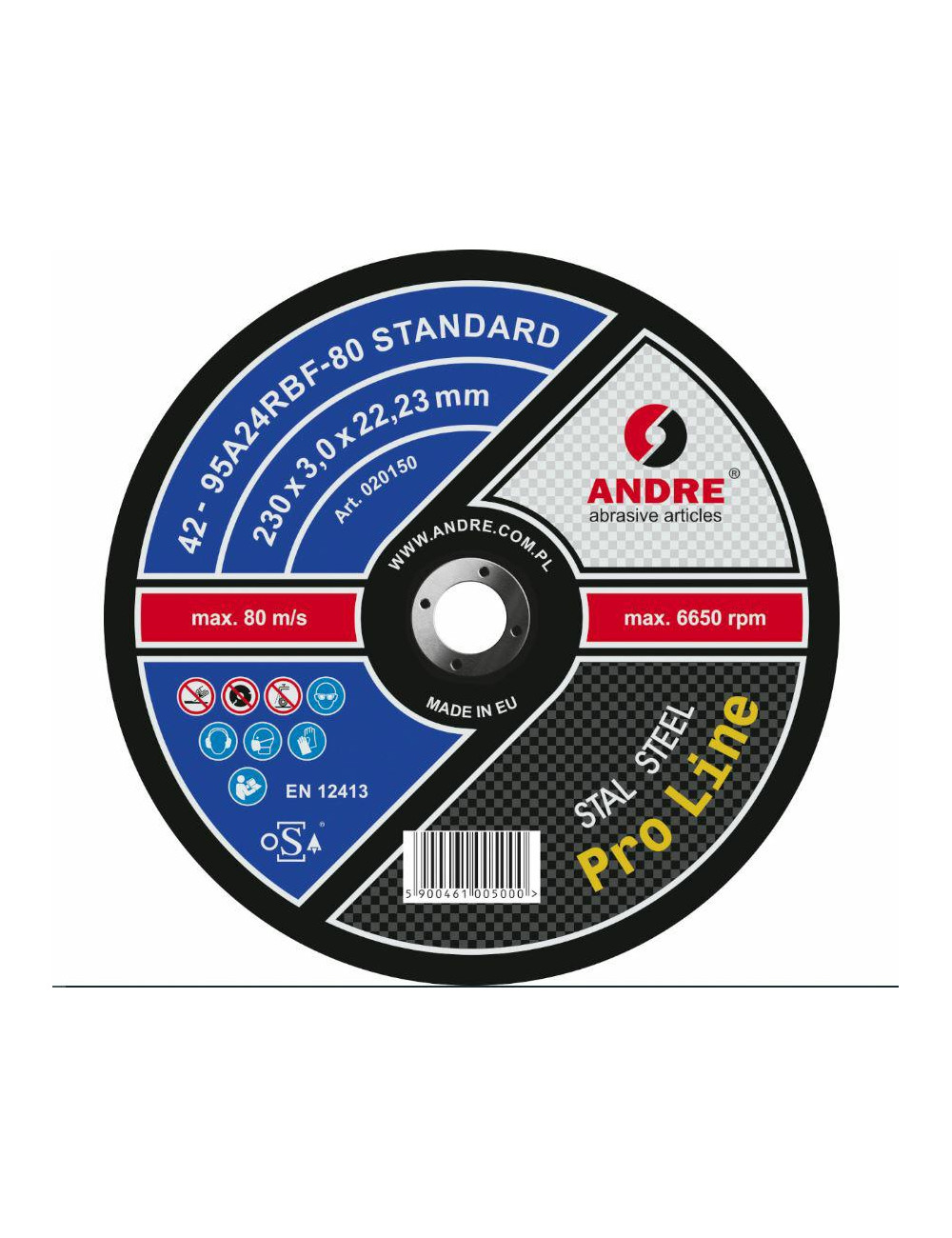 ANDRE TARCZA DO METALU 230 x 3,0mm STANDARD PRO LINE 95A24RBF