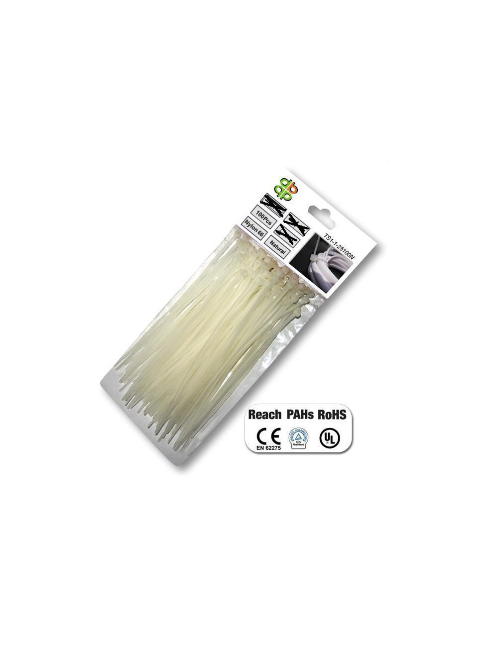 OPASKA PLASTIK BIAŁA 4,8x400 100szt