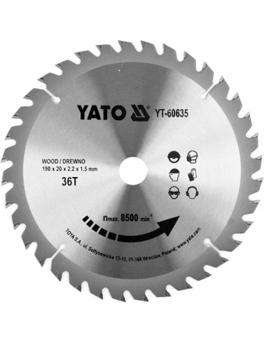 YATO PIŁA TARCZ.WID. 190*36*20 60635
