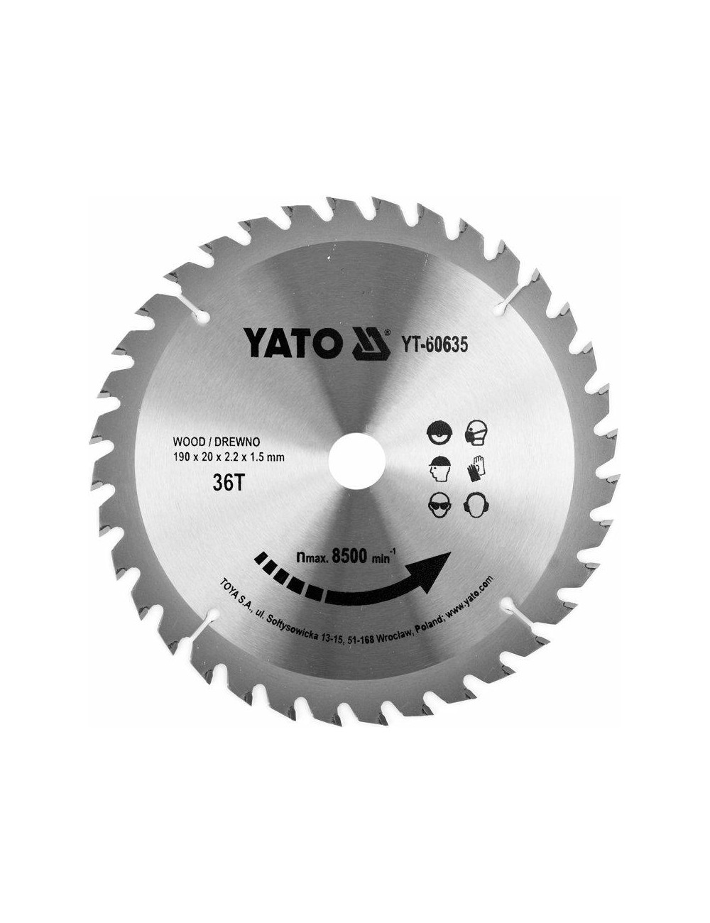 YATO PIŁA TARCZ.WID. 190*36*20 60635