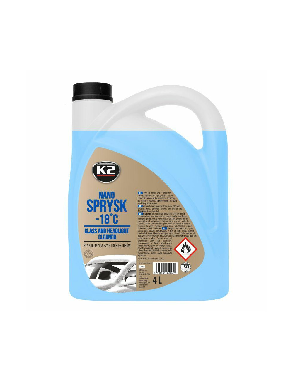 K2 PŁYN ZIMOWY DO SPRYSKIWACZY -18st NANO SPRYSK 4L