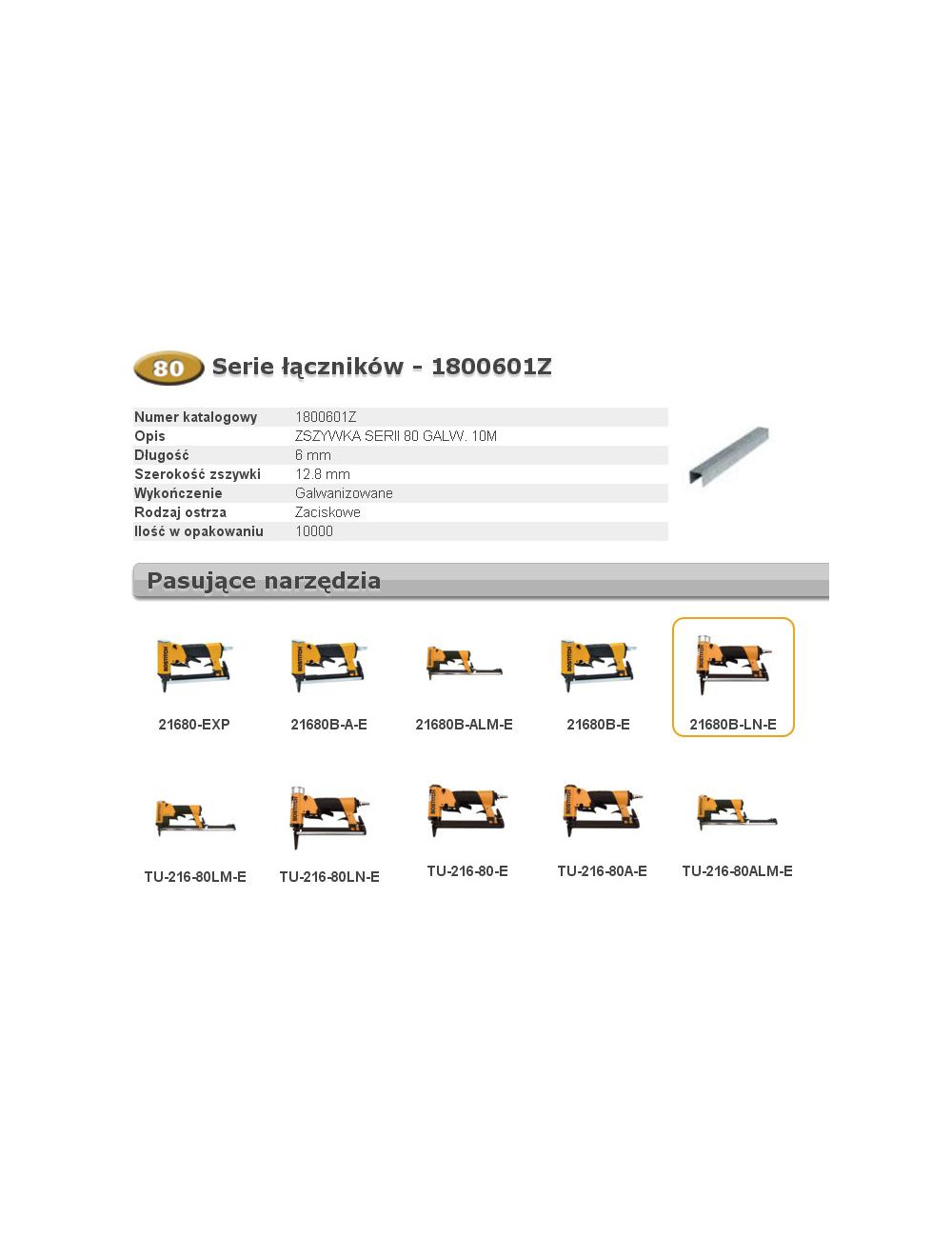 BOSTITCH ZSZYWKI 80 6mm 10M szer 12,8mm
