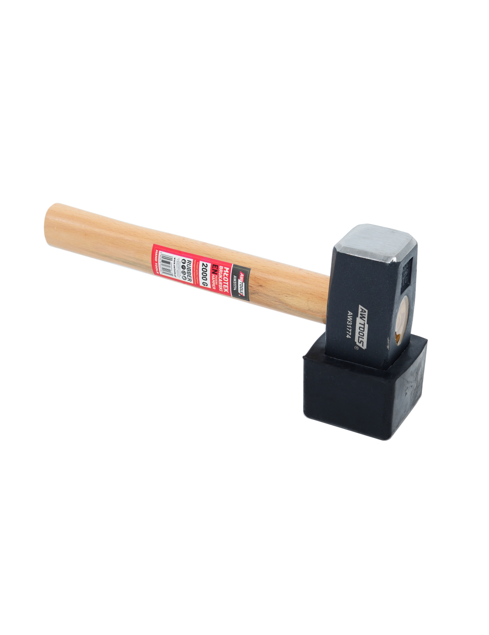 AWTOOLS MŁOTEK BRUKARSKI 2,0KG / 28cm GUMA