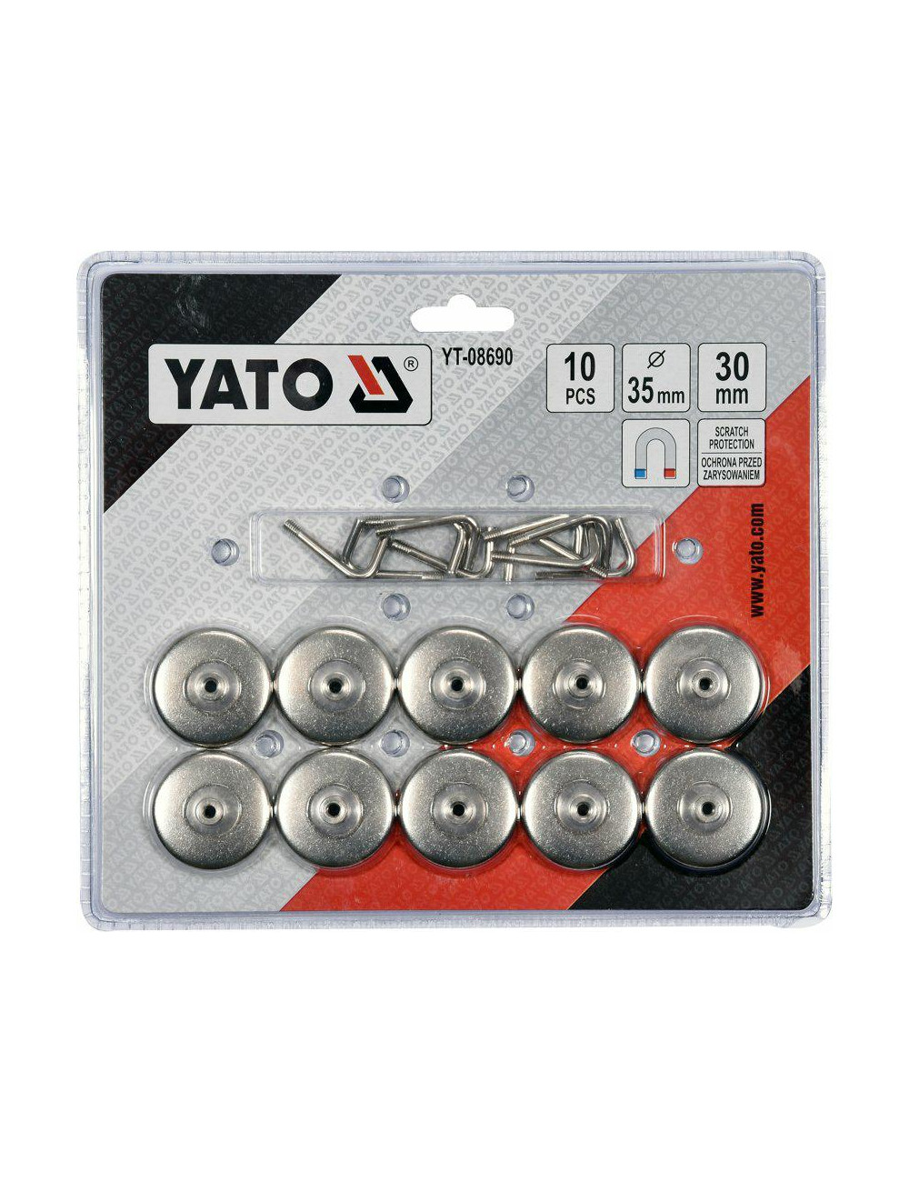 YATO ZESTAW HACZYKÓW MAGNETYCZNYCH 10szt.
